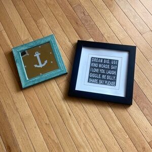 Wall Art / Two pieces / Mirror with Anchor / and Inspirational Sayings